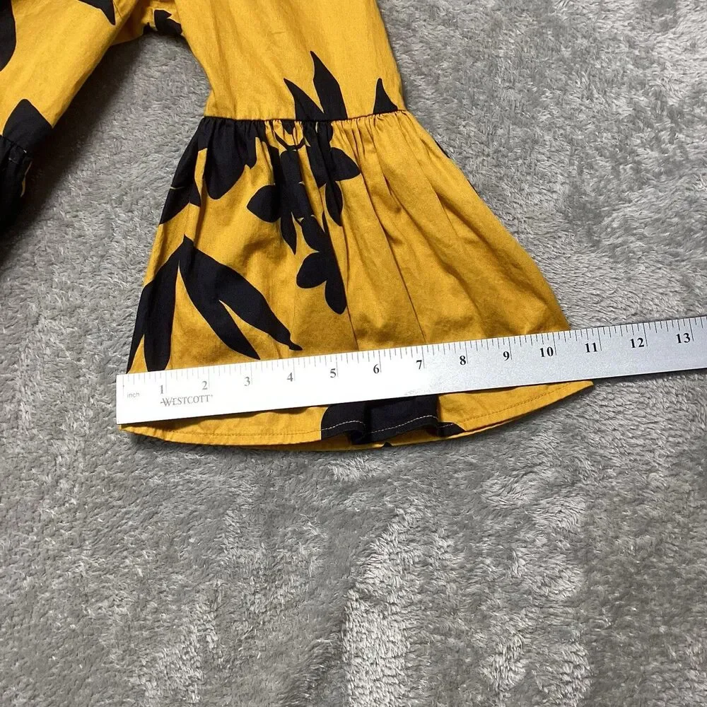 Who What Wear Dress Women's XS Midi Fit & Flare Floral Bell Sleeve Casual Summer - Picture 9 of 10